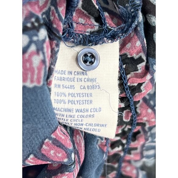 American Eagle Boho Peasant Top Size Small Sheer Tie Front 3/4 Sleeve - Picture 6 of 9